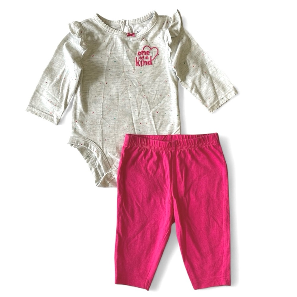 CARTER’S Baby Girl One of a Kind Bodysuit and Pant Set size 3M